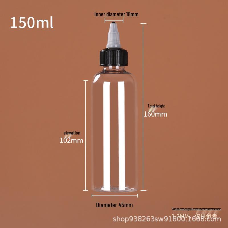 Transparent PET Squeeze Bottle with Pointed Cap - Available in 120ml, 200ml, 500ml for Lotion, Pigment, Ink, Refill or Dropper Use.