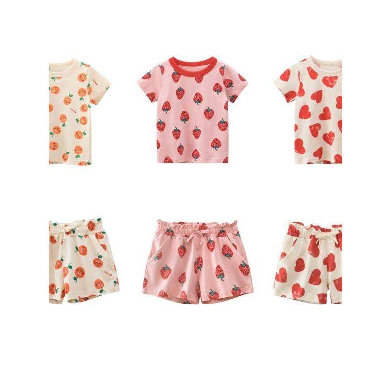 27home Korean Style Strawberry Baby round Neck Short Sleeve T-shirt