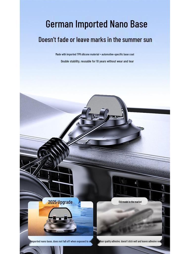 Car Phone Holder & Temporary Parking Number Plate - Rotatable, Non-Slip, Multi-Functional Console Mount