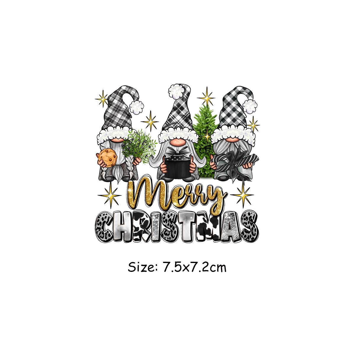 

Рождественский гном, значки, нашивки, горячие продажи, наклейки, самодельные термопрессы, моющиеся толстовки, топы, виниловые термоклеящиеся наклейки