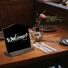 8Pcs Small Chalkboards with Wood Stand Double Sided Message Board Sign Table Number Food Sign for Wedding Party