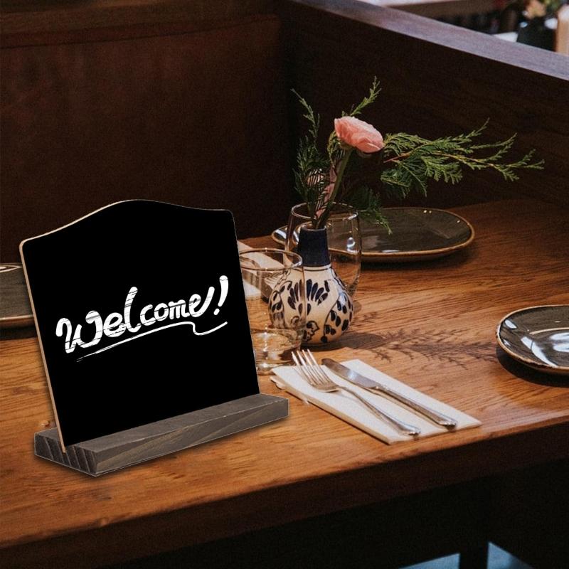 8Pcs Small Chalkboards with Wood Stand Double Sided Message Board Sign Table Number Food Sign for Wedding Party