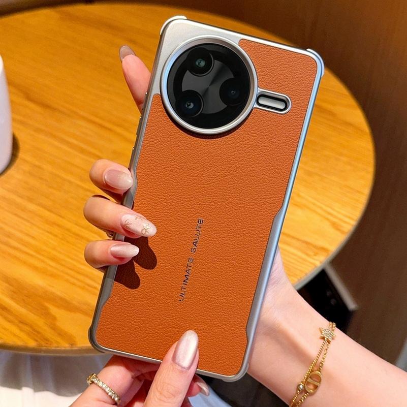

Plain Leather Magnetic Silver Bezel Lens to Heighten Phone Case For Poco F7 Ultra POCO F7 Pro Slim Protection Cover Poco F7 Ultra