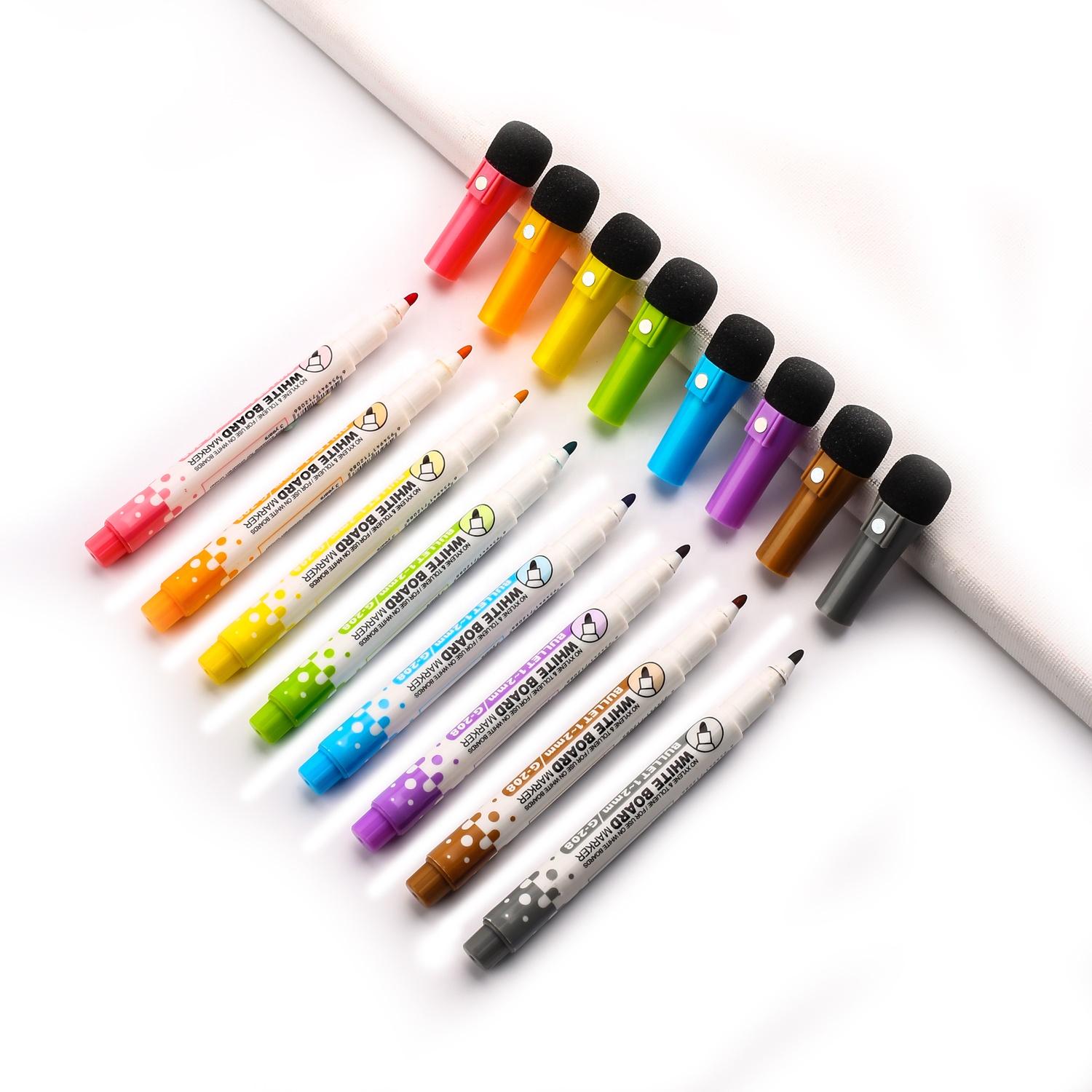 Children Whiteboard Pen With Magnetic Color Whiteboard Marker Erasable Water-based Drawing Marker 12 Pens/Box