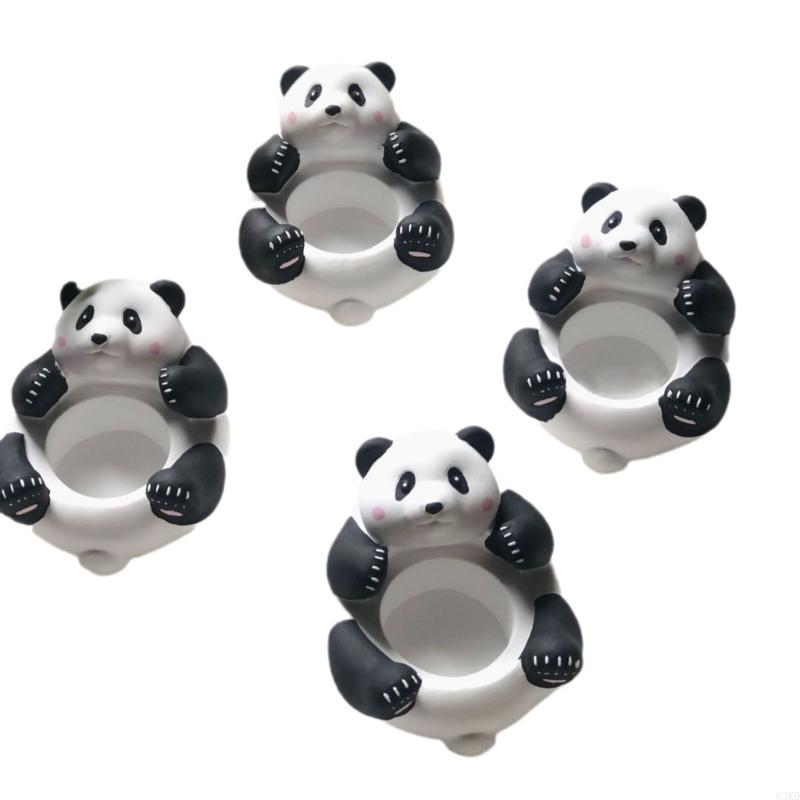 62KD Panda Tealights Stand with Fine Craftsmanships for Room Accent