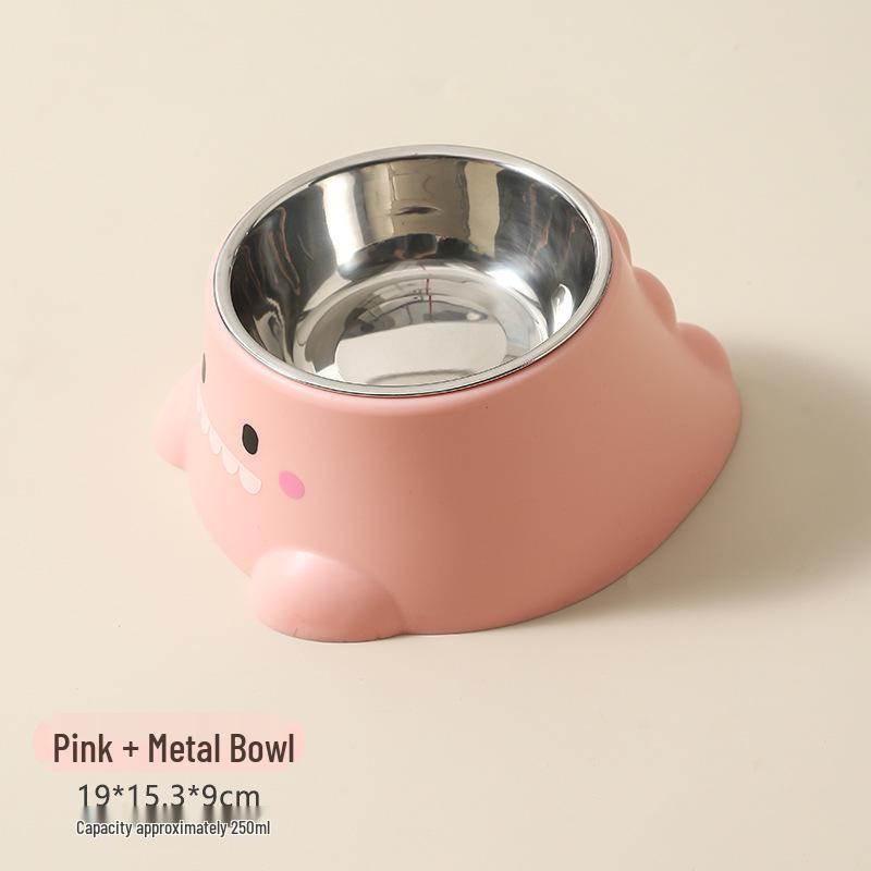 Douyin Pet Stainless Steel Cat Bowl, Dopamine Color, Non-Slip Dog Ice Cream Bowl, Neck Protection Feeding Utensils.