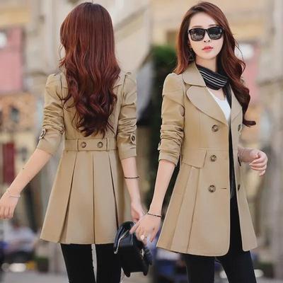 Mittellanger Trenchcoat für Damen, koreanischer Stil, ideal für 30–50 Jahre, perfekt für Frühling und Herbst.