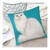 Cushion Cover 45 X 45cm Body Pillow Cover Long Hair White Cat Blue Cute Persian Cat Soft Cute Stylish Sofa Backrest Room Miscellaneous Home Use
