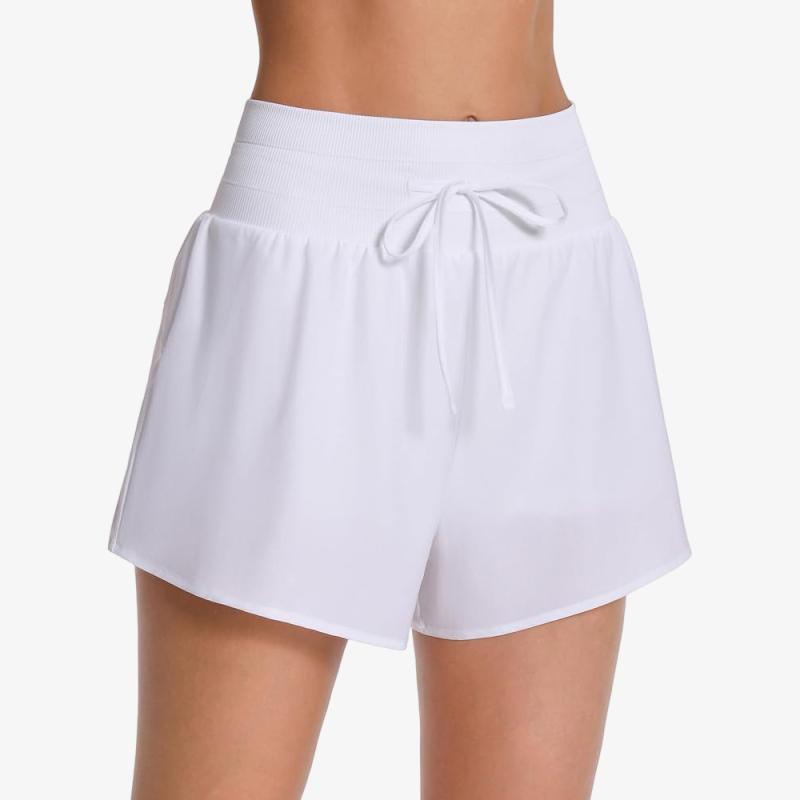 Charmleaks 3" Women 2 in 1 High Waisted Swim Board Shorts UPF 50+ Quick Dry Swim Trunks with Liner