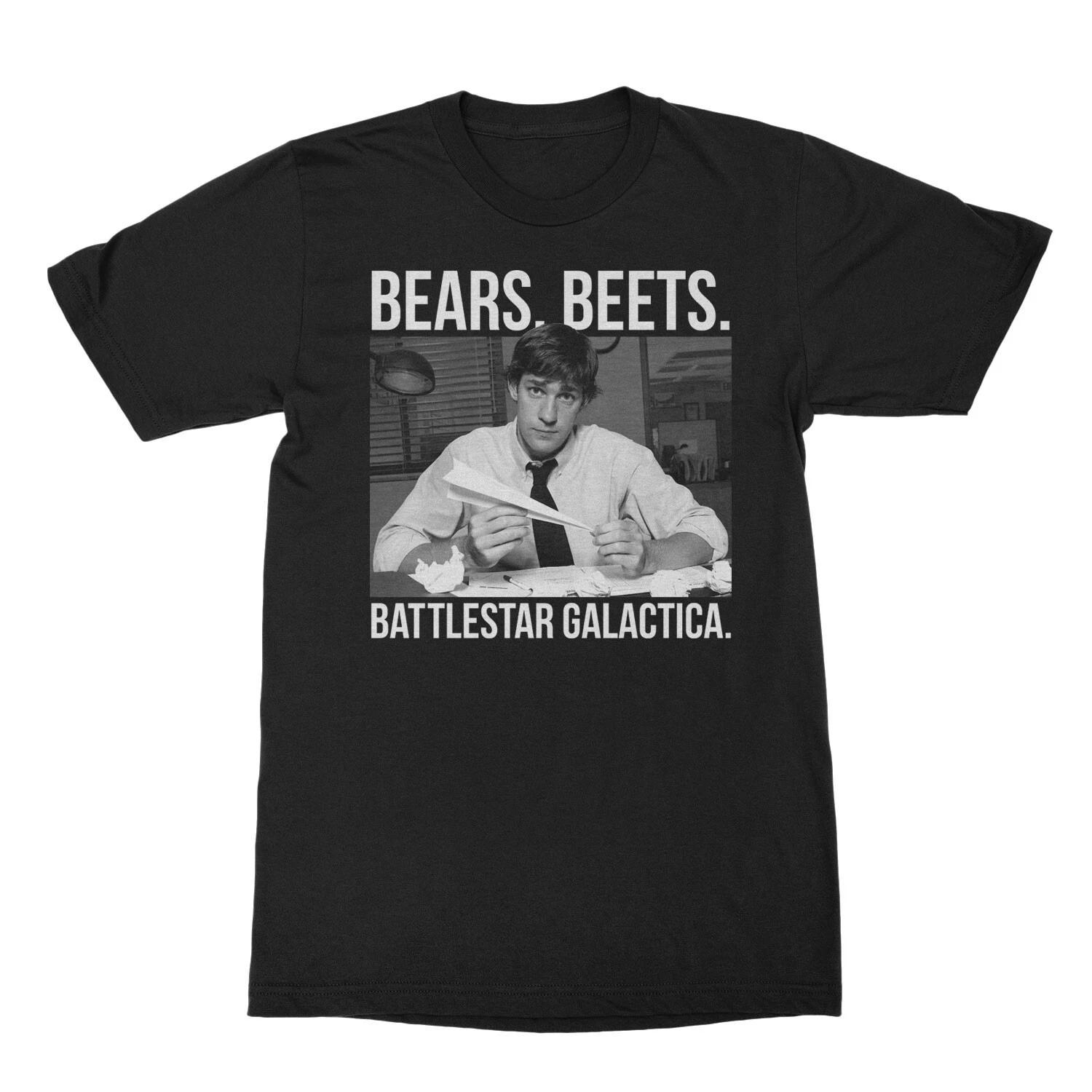 The Office Jim Halpert Bears Beets Battlestar Galactica T-Shirt XL