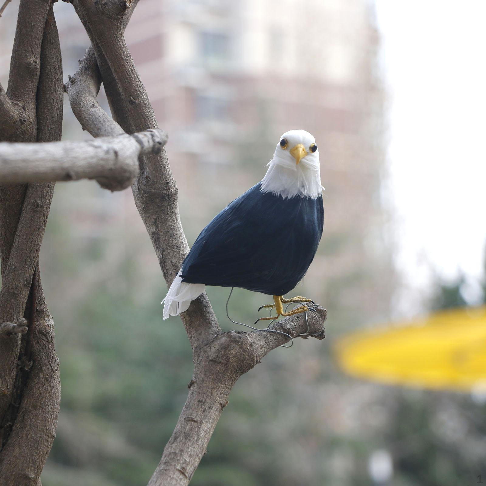 

Foam Bird Garden Statue with for Porch Tabletop Tree Decor Ornaments Black_10x6x11cm