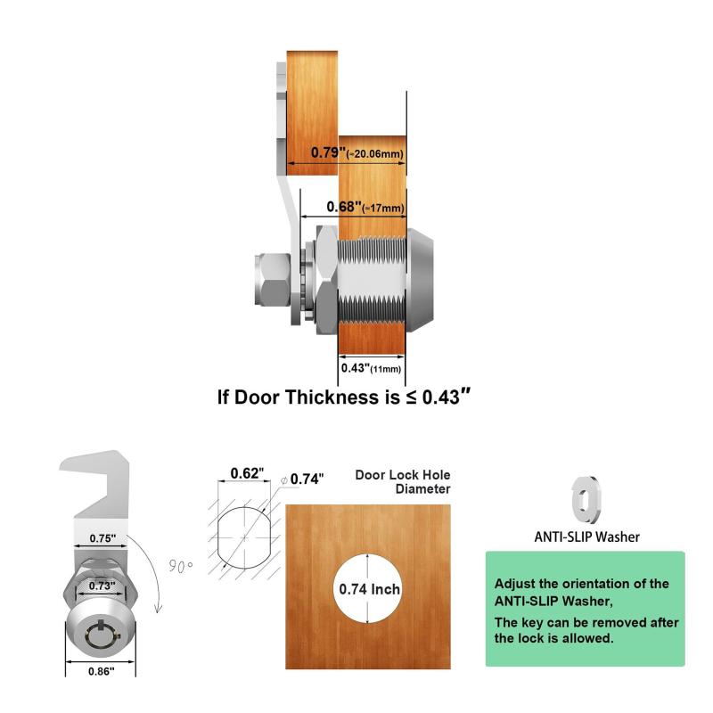 Tool Boxes Locks Mailbox Cylinder Thread Tubular Cam Lock Cabinet Drawer Lock Furniture Hardware RV Doors