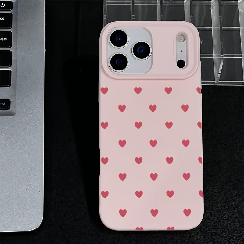 Red Heart-shaped Phone Case Suitable for iPhone 17 16 15 14 13 12 11 Pro/Max/Plus Anti Drop and Shockproof Back Cover