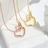 Korean Version of New Tin Paper Wrinkled Double Ring Clavicle Chain with Interlocking Heart Shaped Irregular Mobius Ring Necklace