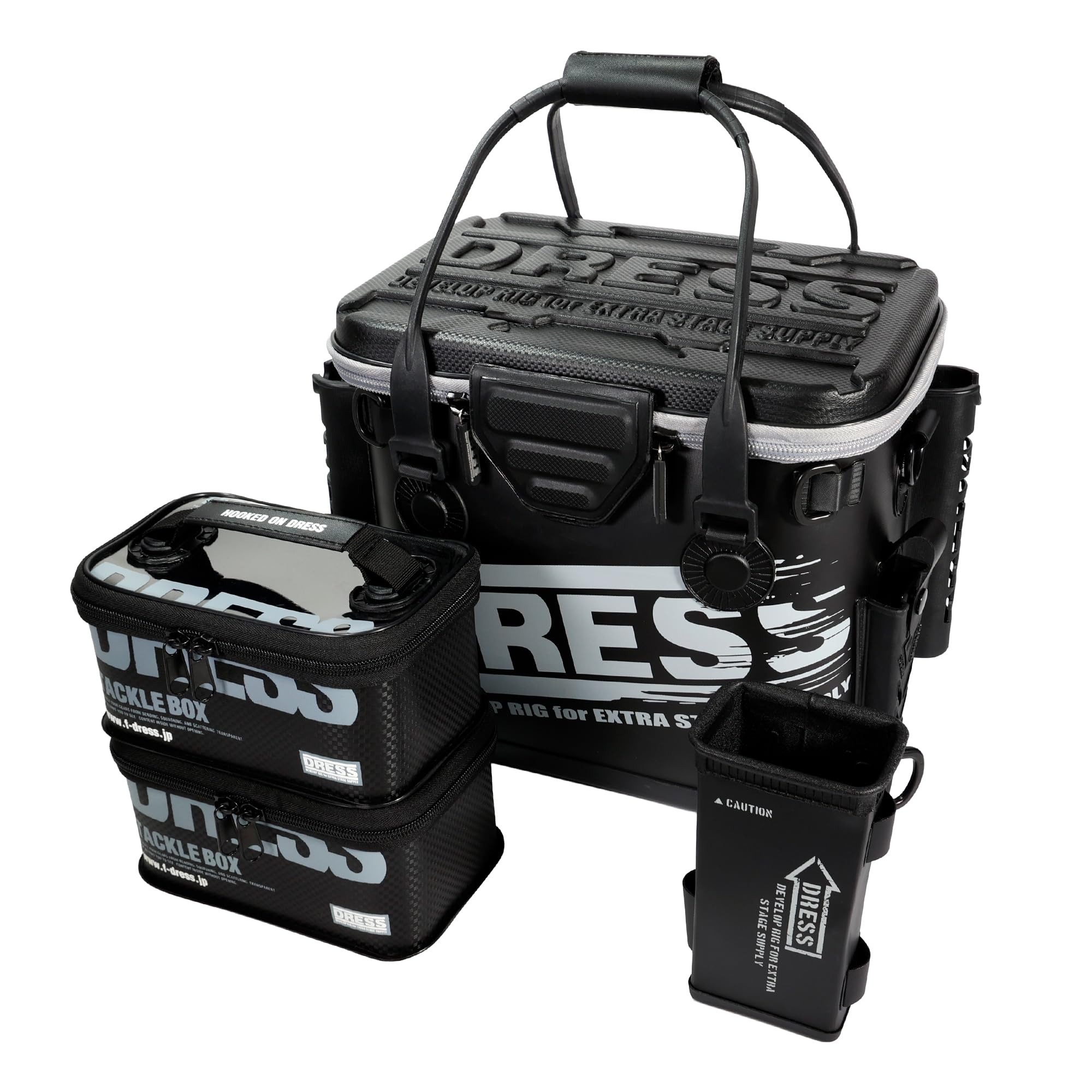 

Dress 4-Piece Bucket Set 17L EVA Waterproof Storage Container Fishing Tackle with Tackle Boxes and Multi-Holder EVO