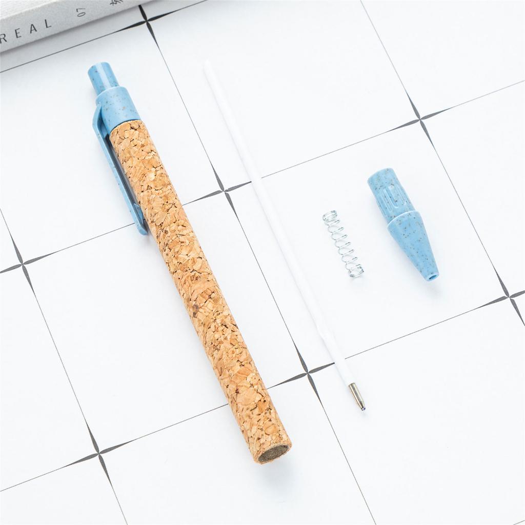 5 Pieces Retractable Ballpoint Pen 1.0mm Signature Pen Wood Grain Writing Pen Stationery Supplies for Student Teacher