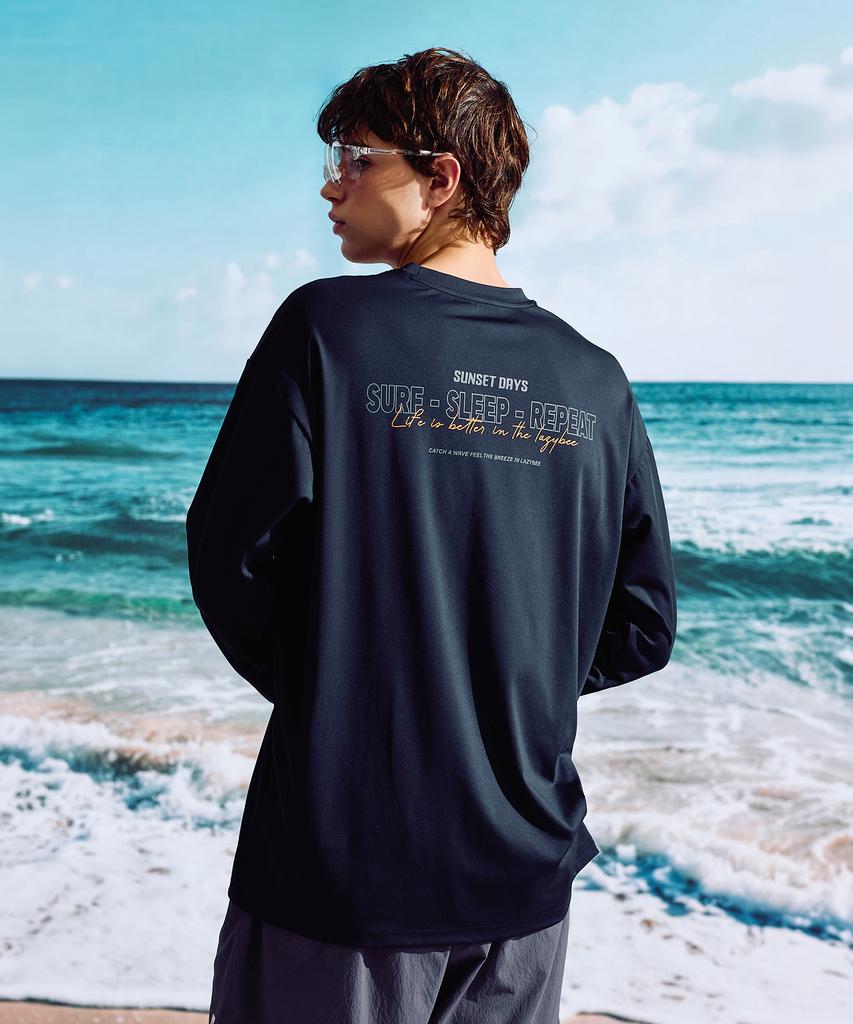 Leijibi Dry-Cooling Oversized Top Long Sleeve Rash Guard W Black 2