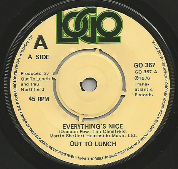 

7inch Record OUT TO LUNCH - Everything s Nice GO367 Logo 1979 UK Rock Used
