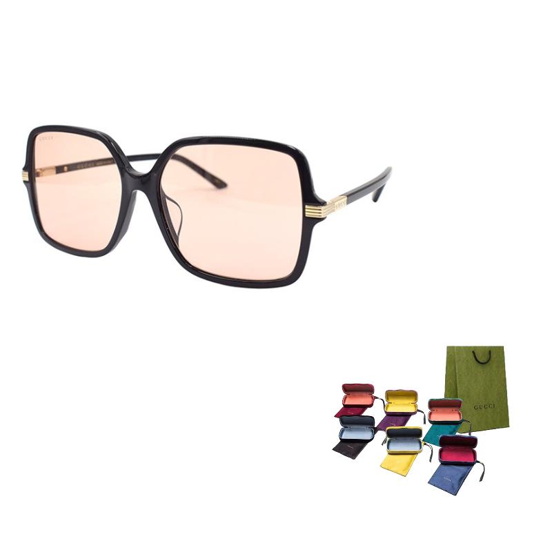 GUCCI Corner Webbing Classic Versatile Vintage Style Sunglasses GG1448SA Women's Black/Orange Pink