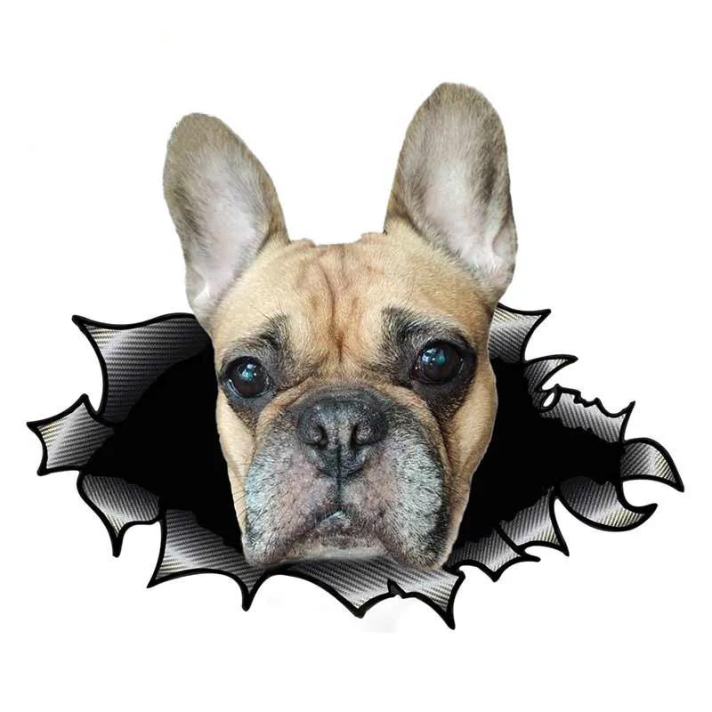 13cm Pug Dog Custom Stickers on Motorcycle Exterior Parts Sticker for Car Products PVC Stylish, Sunscreen and Waterproof Cute,