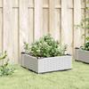 VidaXL Planter with Pickets White 42.5x42.5x28.5 Cm PP, Flower Box, Planter Stand, Flower Stand, Container 368005