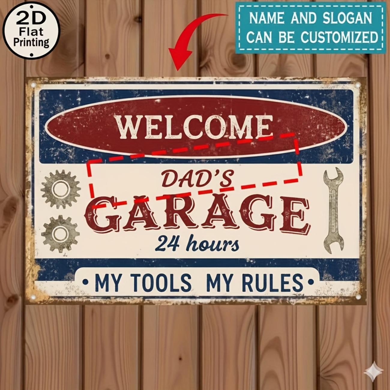 

1pc Custom Garage Workshop Metal Sign Personalized Home Decor Dustproof Waterproof Wall Art червоний