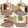 Absorbent Half Round Door Mat Anti-Slip Entry Mat Carpet Retro Semi Circular Doormat  Household Use