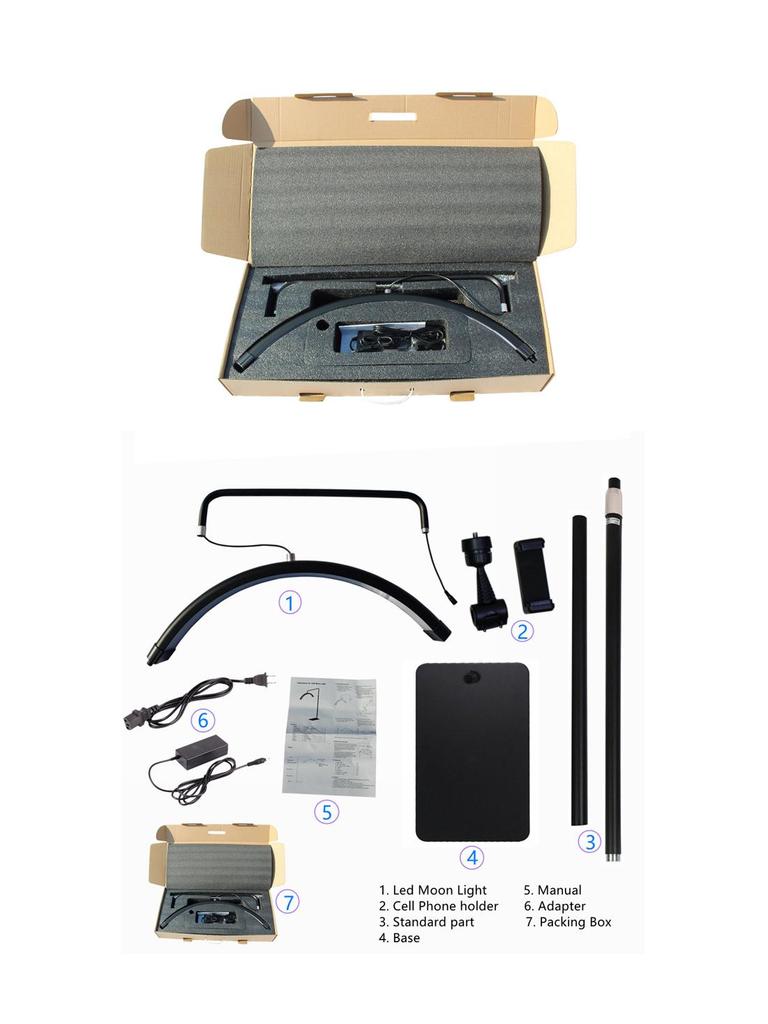 28-inch Half-Moon Beauty Salon Floor Light for Makeup, Manicure, Eyebrow Tattoo, & Eyelash Extension