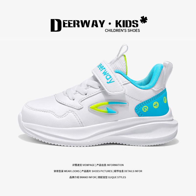Delhui students 2025 spring new waterproof leather surface boys sports shoes girls versatile convenient casual shoes