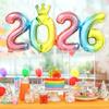 2026 Aluminum Foil Number Balloons 16 Inch Crown Connected Number Balloon New Year's Day Christmas Eve Festival Party Ballons