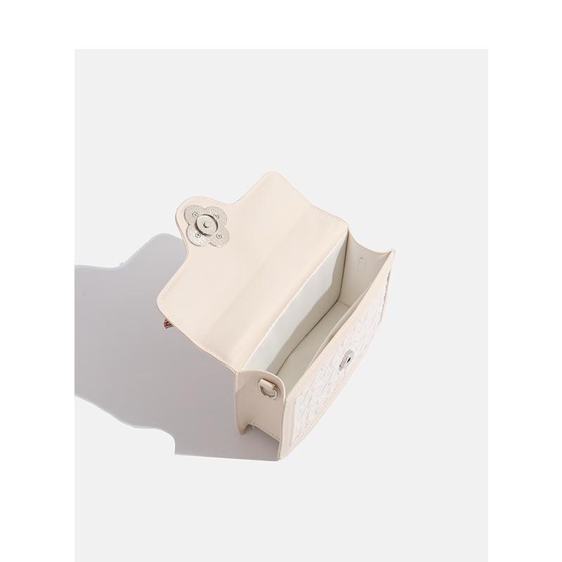 IELGY Small Square Bag Niche Design High-End Bow Crossbody Bag