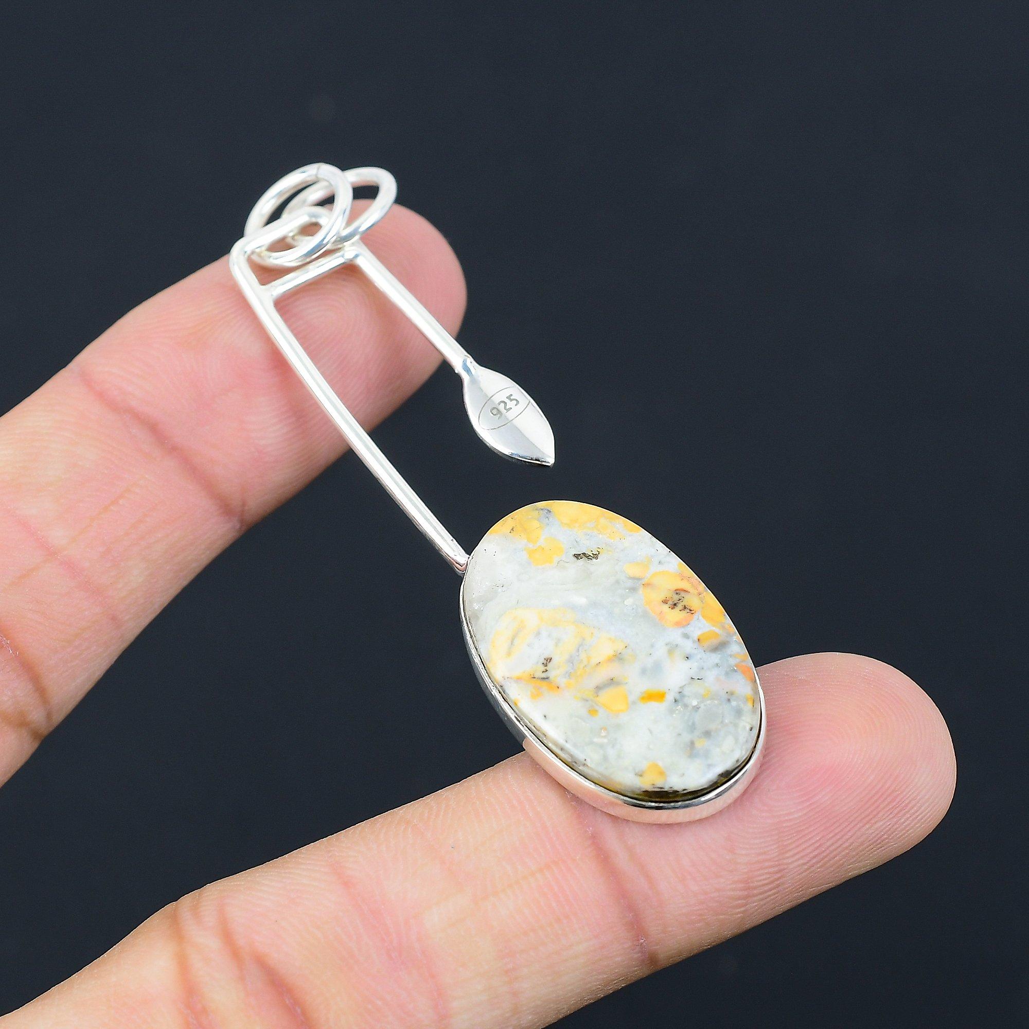 Натуральный Малигано Яшма Драгоценный камень Подвеска 925 Стерлинговое серебро Ювелирные изделия Для женщин