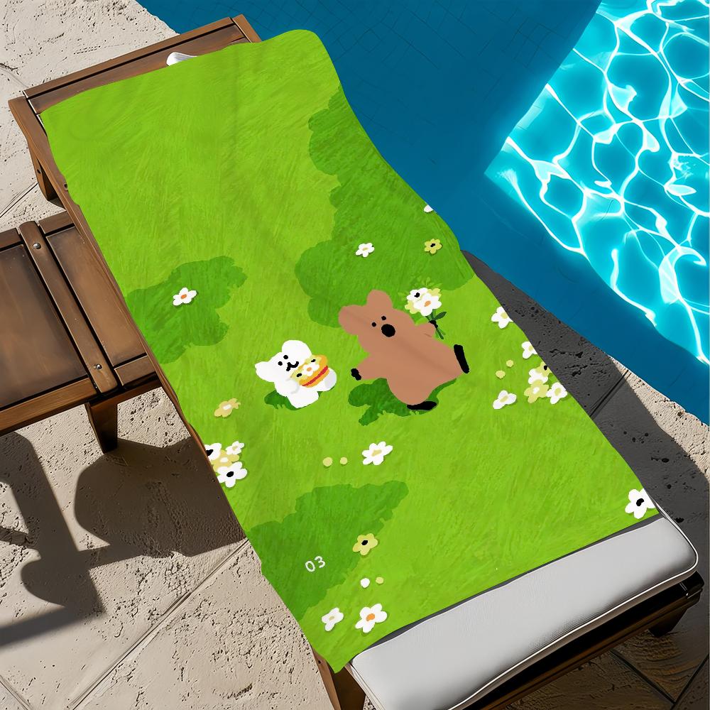 D-Dinotaeng-g CUTE CARTOON Towel Beach Quick Dry Soft Pool Towels Gift for Travel Gym Shower Camping Sports