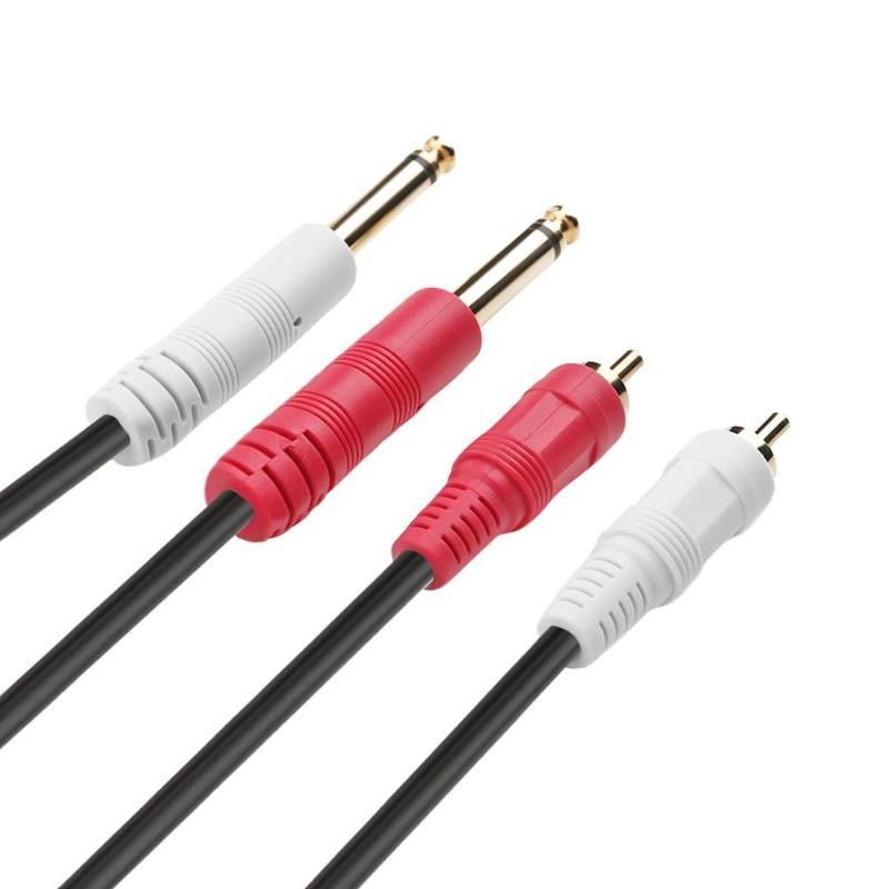 Dual RCA To 2x 6.35mm 1/4'' Mono TS Plug Audiophile Audio Cable for Mixer Amplifier 2RCA To 2 6.5 DVD Cord 2m/3m/5m/8m