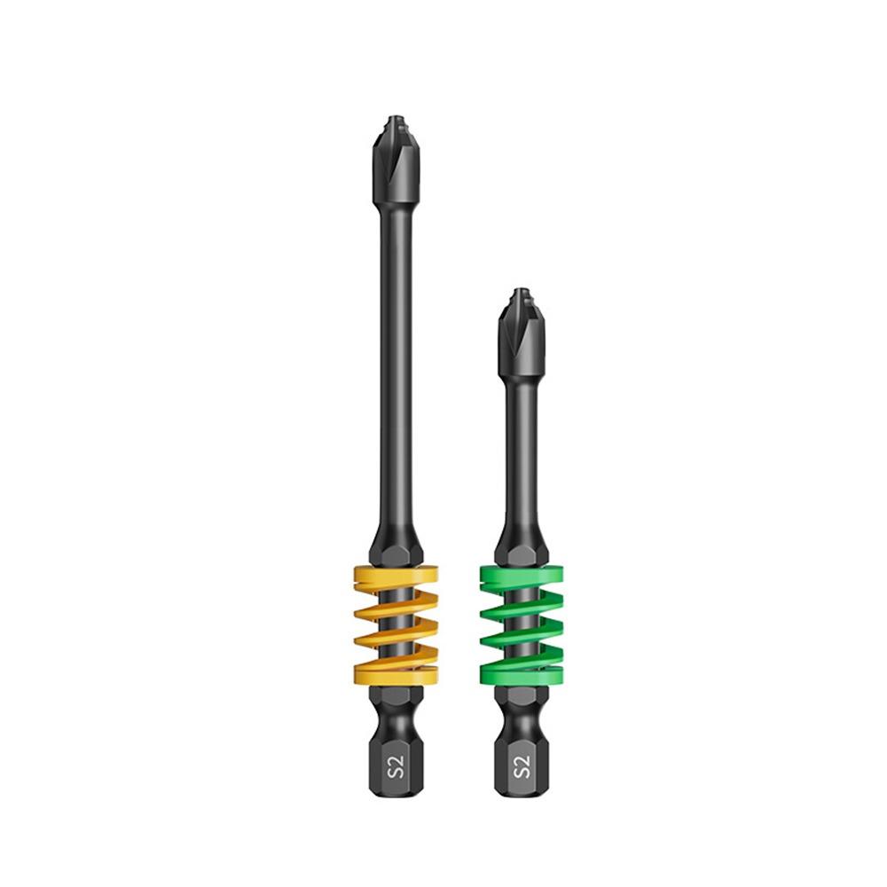 1/2/3Pcs Durable Non-slip Magnetic Bit with Spring Hexagonal Electric Screwdriver Cross Batch Head Electrician Tools