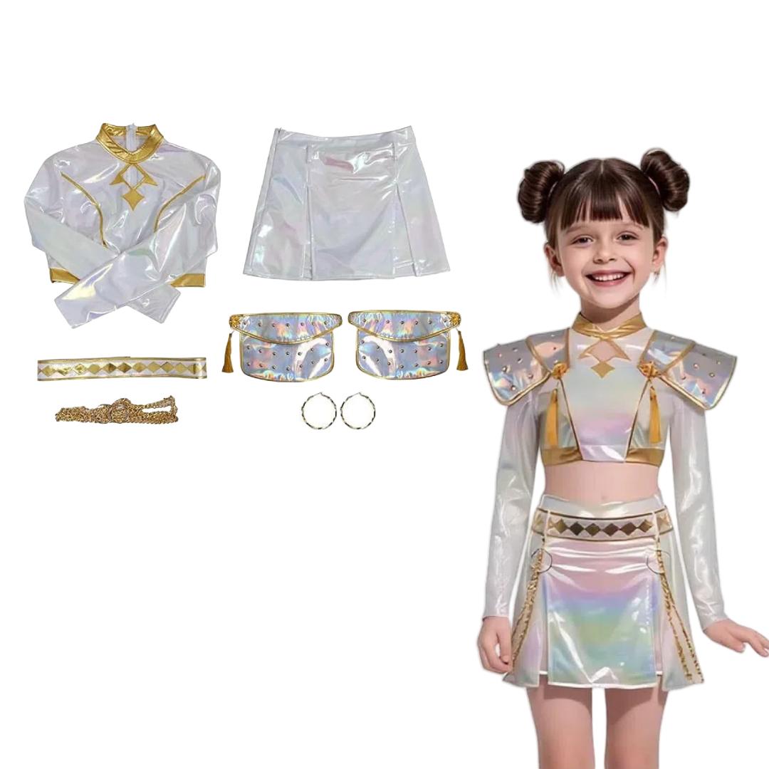 

Румі Зої Міра Косплей Костюм Kpop Демон Хантрікс Мисливці для Дітей Дівчинка Немовля Група Ідол Рольова Гра Хелловін Карнавальний Костюм 110cm