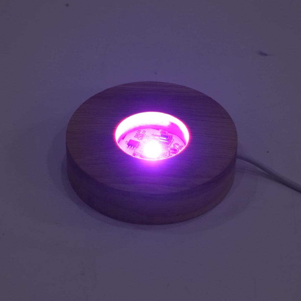 LED Display Base LED Light Base Display Base Crystal Ball Glowing Pedestal Display Stand Lighting 7 Colors Atmosphere Creation USB Crystal Glass