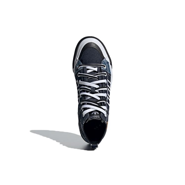Adidas Originals Nizza Hi Dl Canvas Denim Breathable Mid-Top Sneakers Unisex Sneakers Blue White GV9917
