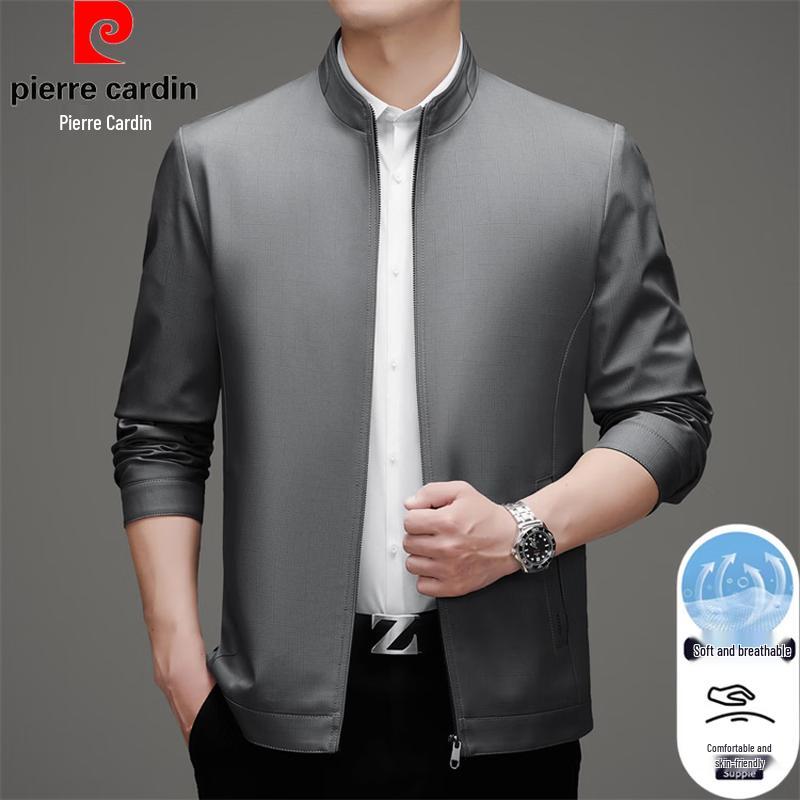 Pierre Cardin Men's Stand Collar Zipper Jacket