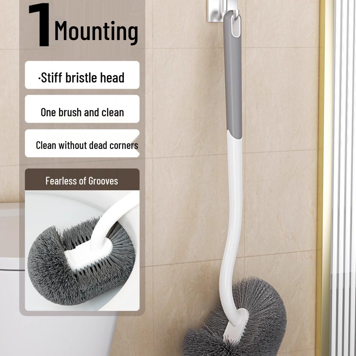 

2024 Wall-Mounted No Dead Corner Toilet Brush for Household Bathrooms