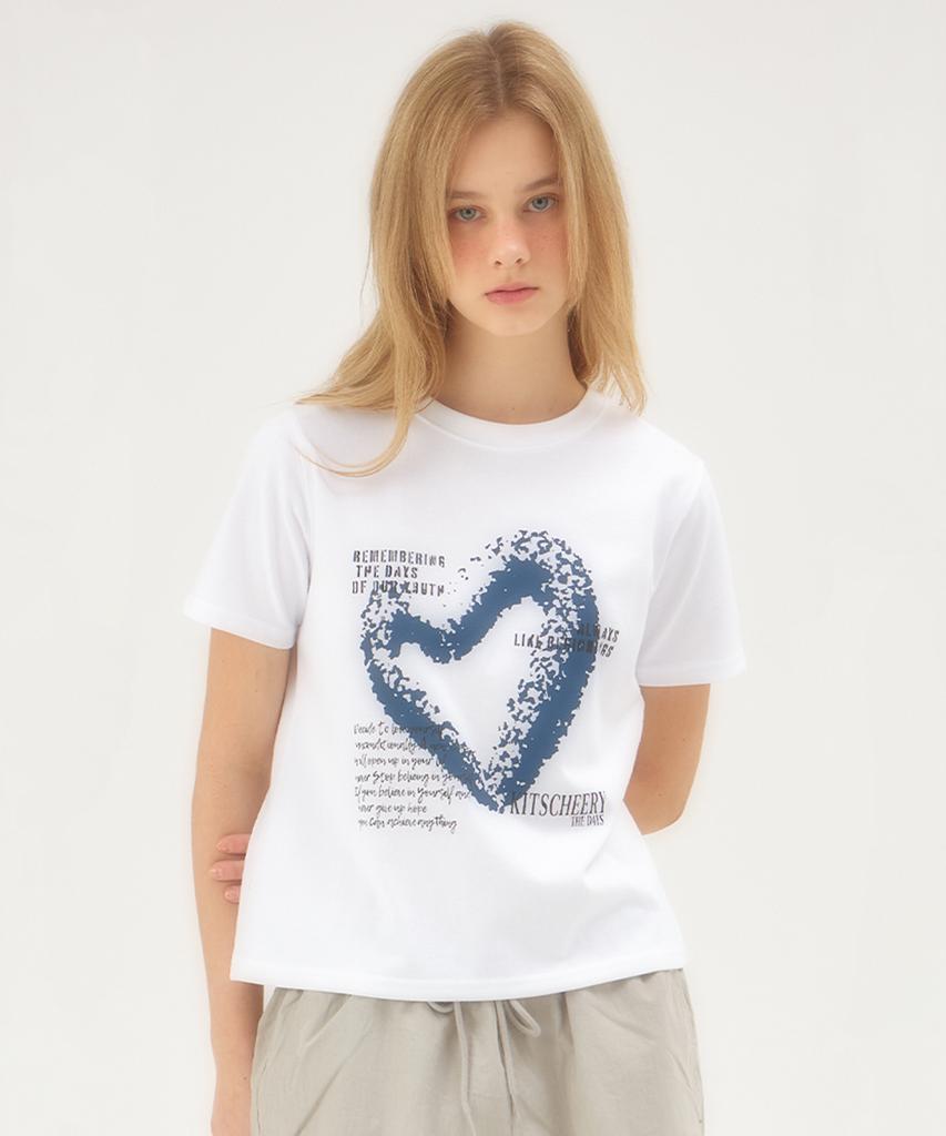 Kichieoli Leaf Heart W T-Shirt (White)