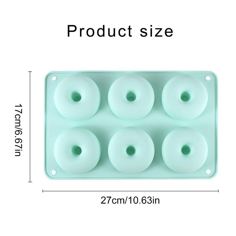 6 Cavity Dessert Cake Silicone Molds Doughnuts Baking Pans NonStick Heat Resistant Kitchen Baking Biscuits Molds Easy To Clean