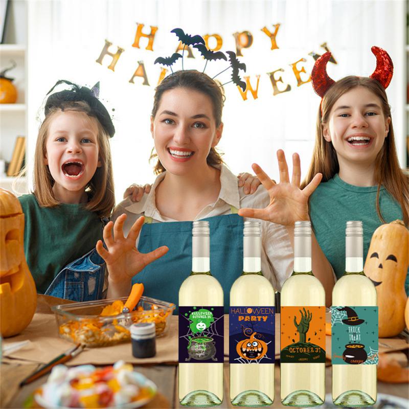 Waterproof Bottle Sticker Easy To Use Plastic Halloween Decorations Popular Halloween Waterproof Bottle Stickers Interesting