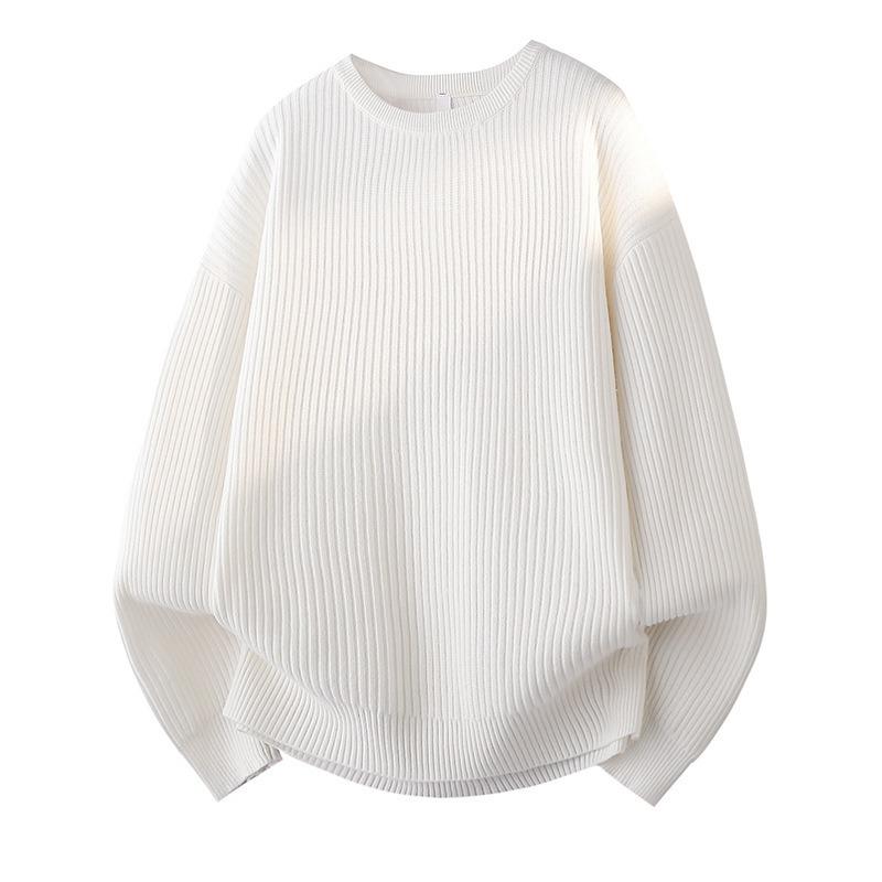 Suéter de punto casual para hombre con cuello redondo Otoño Top Básico