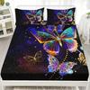 Fashion Luxury Fitted Sheet Set Soft Comfortable Breathable Color Butterfly Print Bedding Set For Bedroom Guest Room