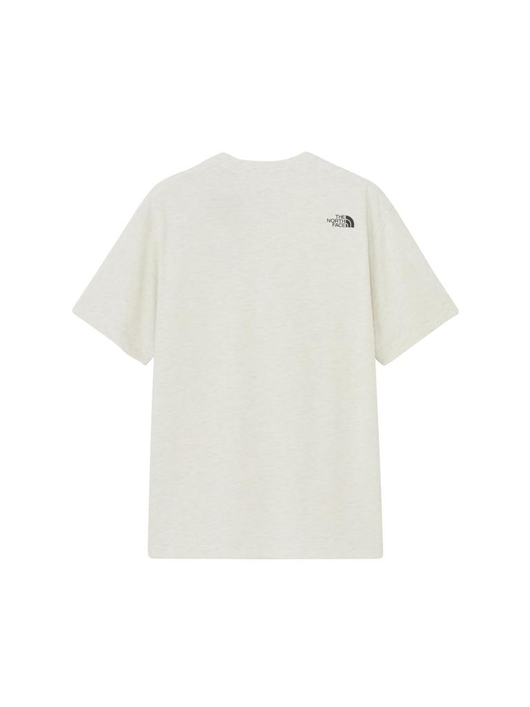 North Cut and Sew Square Logo Pocket Tee White Mix Gray XL [The Face] Short-Sleeve T-Shirt S/S