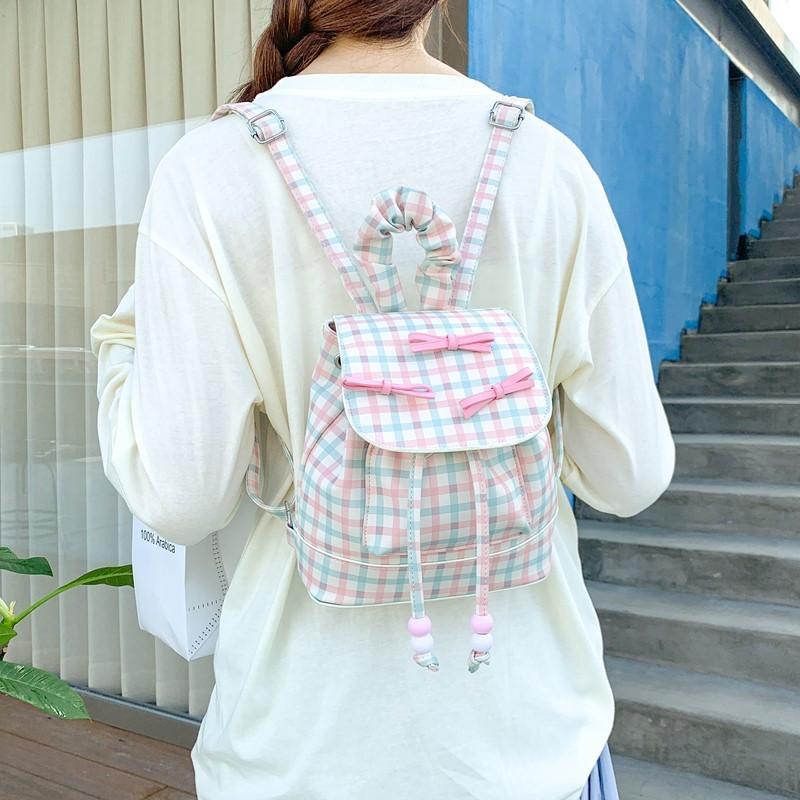 Pu Soft Leather Backpack For Women With Bow Knot Closure And Daily Use