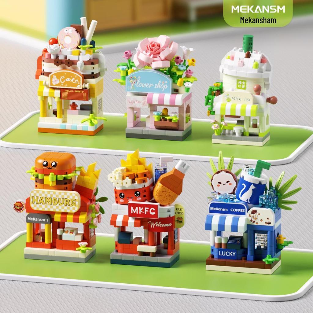Xiaohongshu Bubble Tea Shop Building Set - Compatible with LEGO, Model Toys & Ornaments for Girls