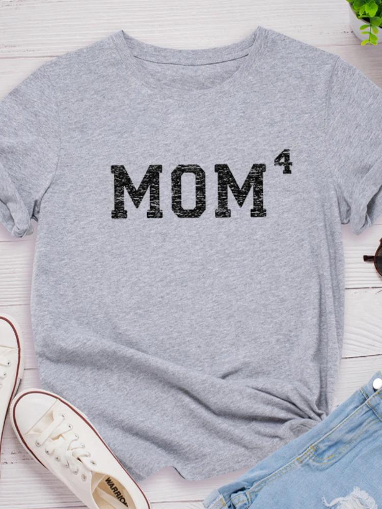 Mom 4th Power Print Women T Shirt Short Sleeve O Neck Loose Women Tshirt Ladies Tee Shirt Tops Clothes Camisetas Mujer