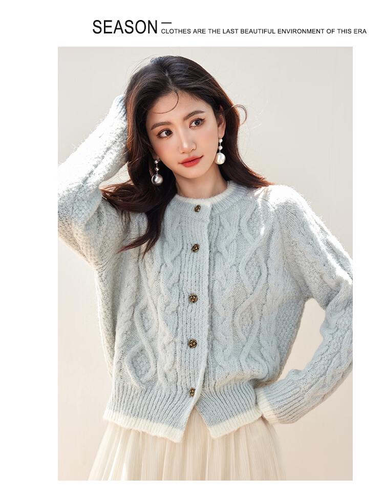 Langsha Women's Cozy Cable-Knit Cardigan